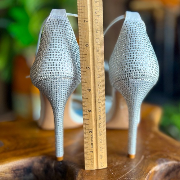 White rhinestones elegant simple occasion heels - Picture 6 of 11